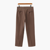 Men's High Waist Straight Leg Dress Trousers