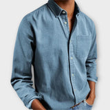 Men's Chambray Button-Up Shirt
