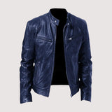 Men's Faux Leather Bomber Jacket