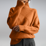 Women's Textured Knit Cashmere Turtleneck Sweater