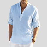 Men's Linen Henley Shirt