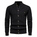 Men's Stand Collar Button Knit Cardigan