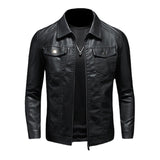 Men's Faux Leather Zip Front Jacket