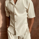 Men's Striped Shirt & Shorts Set