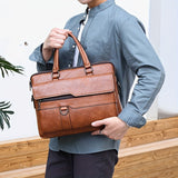Men's Vintage PU Briefcase Bag with Adjustable Strap