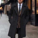 Men's Double Breasted Wool Blend Overcoat