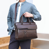 Men's Vintage PU Briefcase Bag with Adjustable Strap