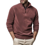 Men's Half-Zip Stand-Collar Fleece Sweater