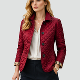 Women's Quilted Point Collar Button-Front Jacket