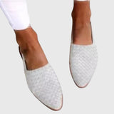 Women's Woven Synthetic Leather Slip-On Flat Sandals