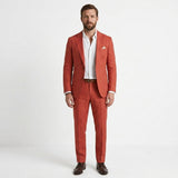 Men's Elegant Green Linen Spring Slim Fit Two Piece Set