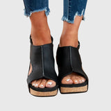 Women's Open-Toe Slip-On Platform Wedge Sandals
