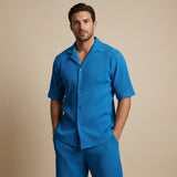 Men's Striped Shirt & Shorts Set