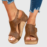 Women's Open-Toe Slip-On Platform Wedge Sandals
