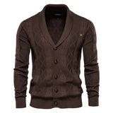 Men's Shawl Collar Button Knit Cardigan