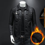Men's Faux Leather Zip Front Jacket