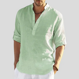 Men's Linen Henley Shirt