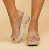 Women's Crisscross Espadrille Wedge Platform Sandals