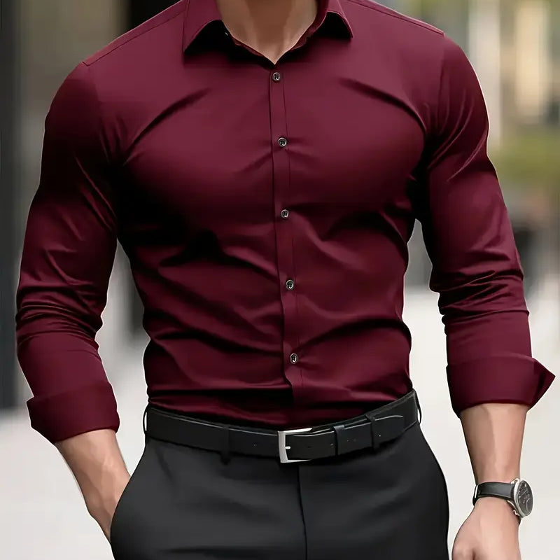 Men's Tailored Button-Up Dress Shirt