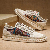 Men's Ethnic Pattern Canvas Casual Sneakers