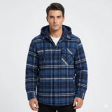 Men's Hooded Plaid Flannel Jacket