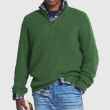 Men's Cashmere Long-Sleeve Zip Sweater, Casual
