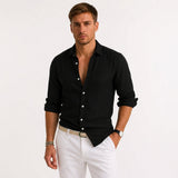 Men's Linen Button-Up Shirt