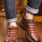Men's Leather Lace-Up Casual Shoes