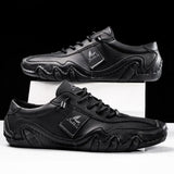 Men's Leather Casual Walking Sneakers