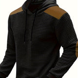 Men's Textured Hooded Knit Pullover