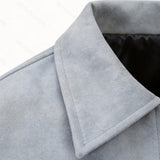 Men's Relaxed-Fit Collared Utility Jacket with Pockets
