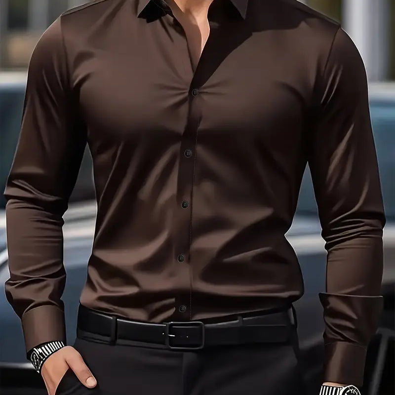 Men's Tailored Button-Up Dress Shirt