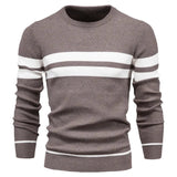 Men's Striped Crew Neck Knit Sweater
