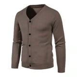 Men's V-Neck Button Knit Cardigan