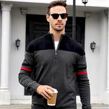 Men's Striped Zip-Up Knit Jacket