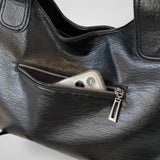 Women's Everyday Black Leather Bag