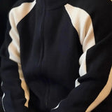 Men's Colour Block Zip-Up Knit Jacket