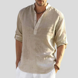 Men's Linen Henley Shirt