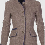 Women's Tailored Stand-Collar Button-Front Blazer