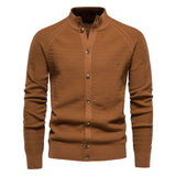 Men's Stand Collar Button Knit Cardigan