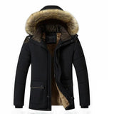 Men's Hooded Faux Fur Lined Winter Parka