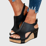Women's Open-Toe Slip-On Platform Wedge Sandals