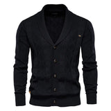 Men's Shawl Collar Button Knit Cardigan