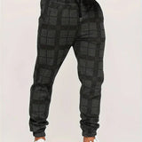Men's Plaid Drawstring Jogger Pants