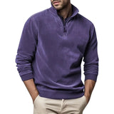 Men's Half-Zip Stand-Collar Fleece Sweater
