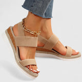 Women's Elastic Strap Cushioned Slip-On Sandals