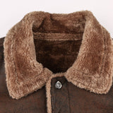 Men's Faux Leather Sherpa Collar Jacket