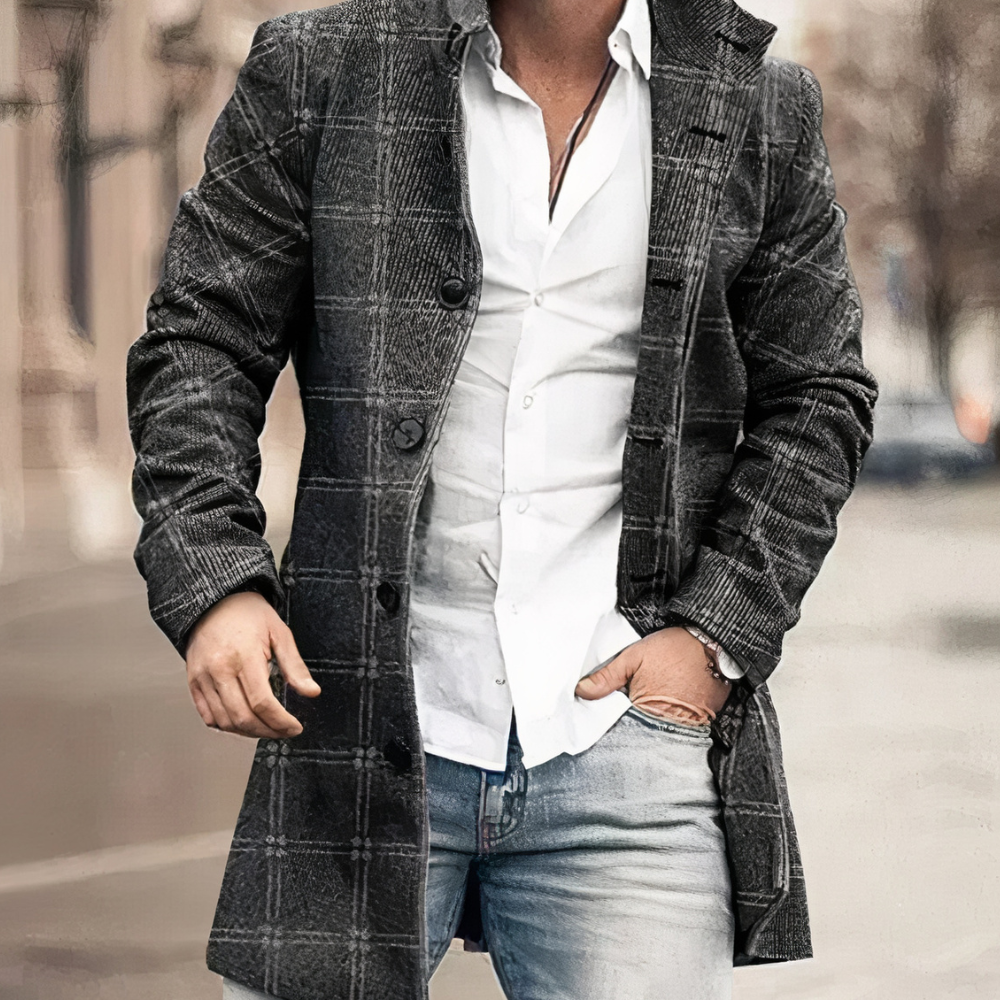Men's Double-Breasted Wool Coat