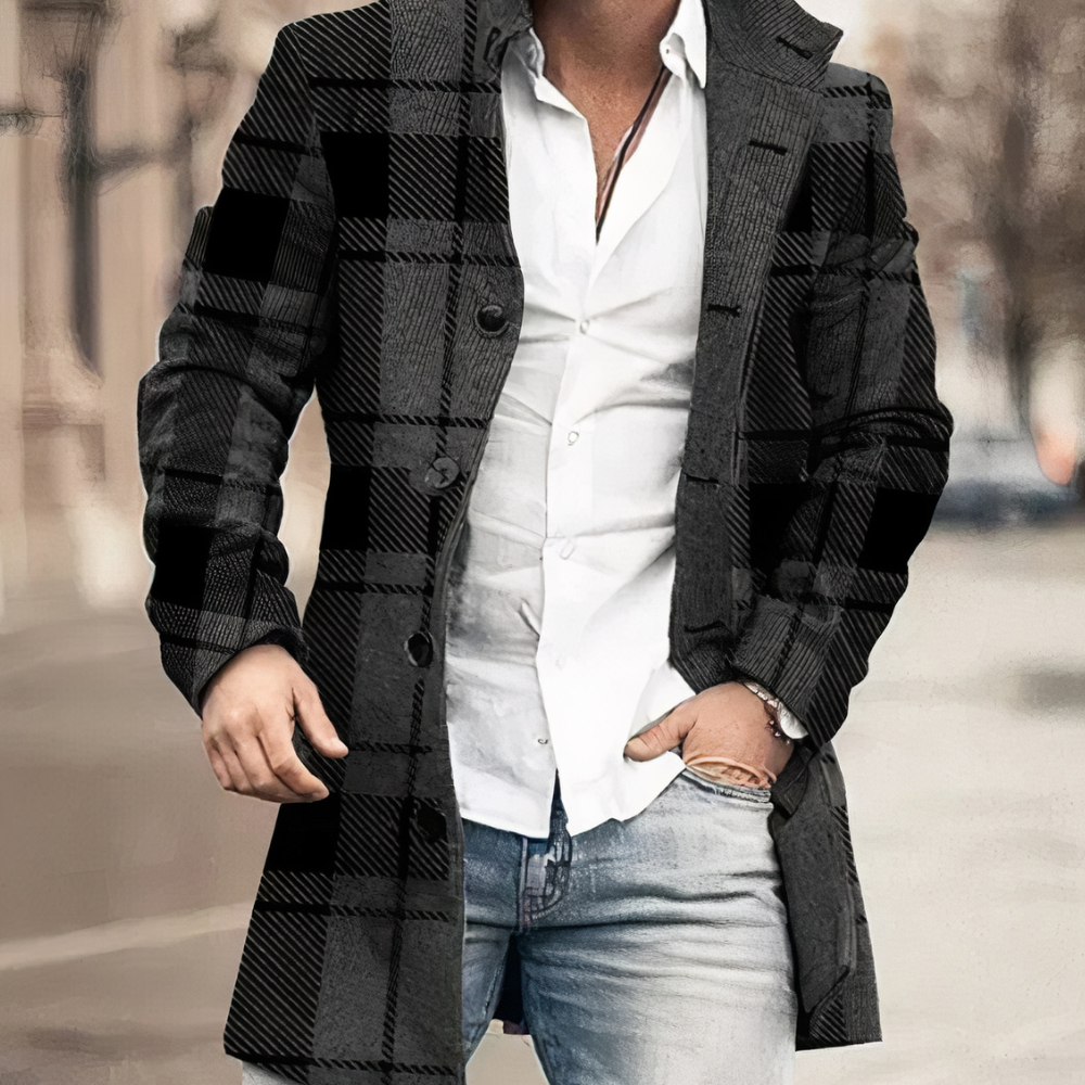 Men's Double-Breasted Wool Coat
