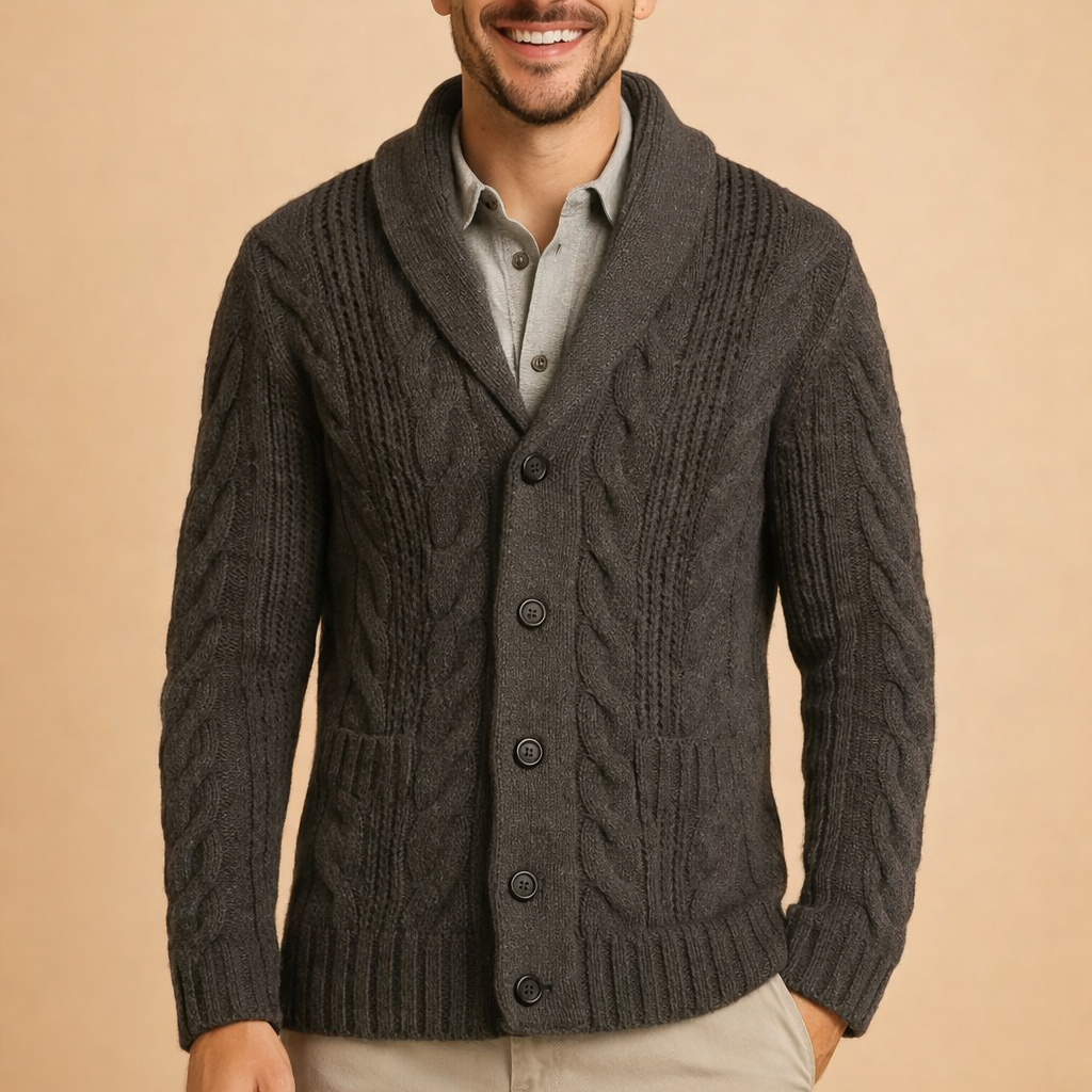 Men's Shawl Collar Knit Cardigan